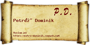 Petró Dominik névjegykártya