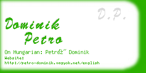 dominik petro business card