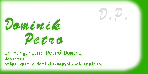 dominik petro business card